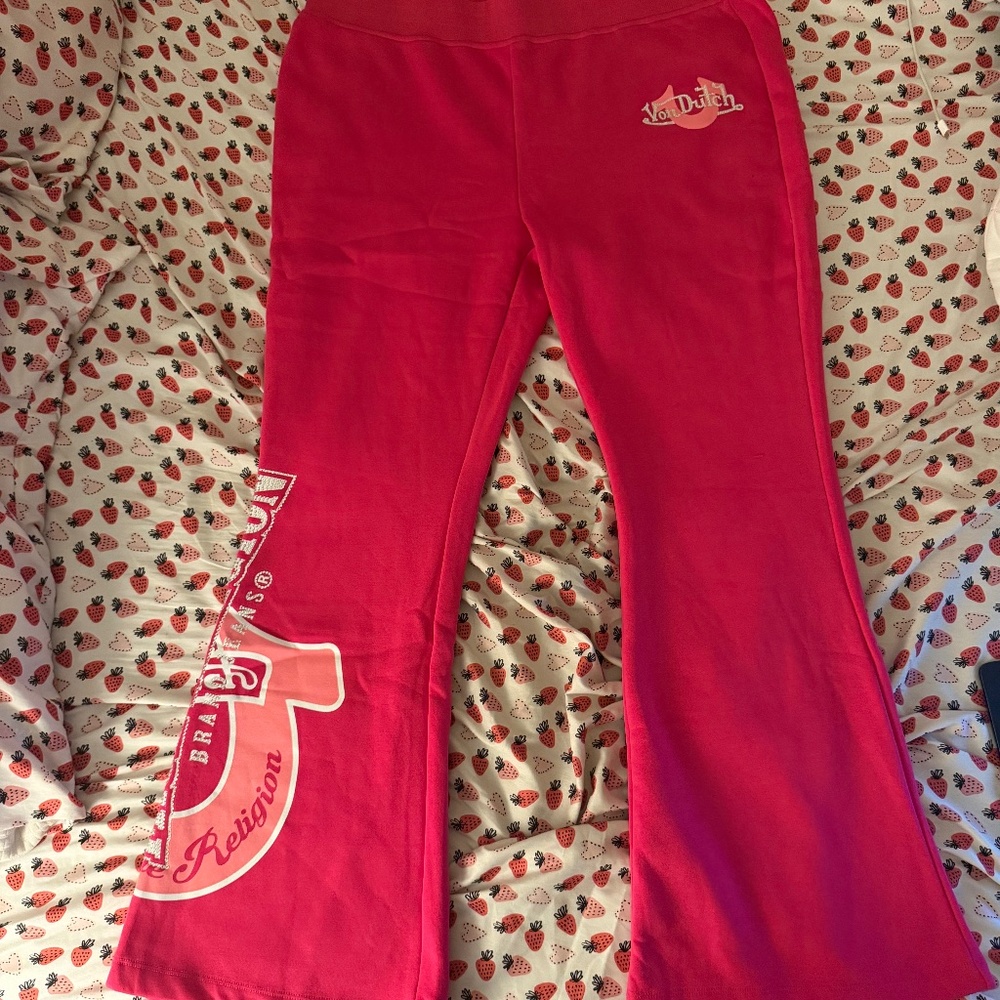 TRUE RELIGION X VON DUTCH CRYSTAL BOOTCUT SWEATPANT